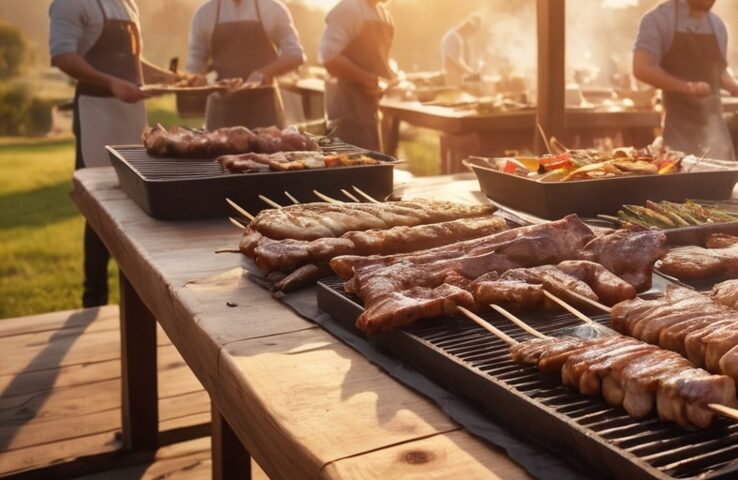 how much BBQ per person for catering